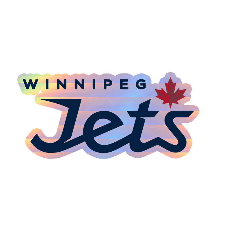Winnipeg Jets - Jets Lettering - Holographic Vinyl Sticker - Custom Size