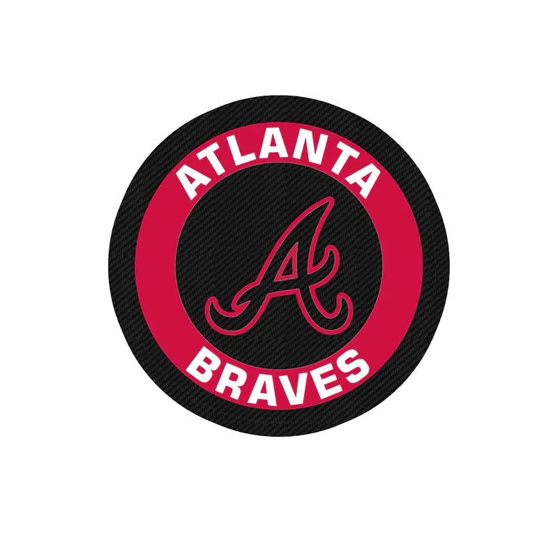 Atlanta Braves - Red and Blue Circle - Carbon Fiber Vinyl Sticker - Custom Size