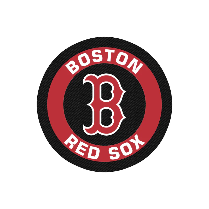 Boston Red Sox - Red And Blue Circle - Carbon Fiber Vinyl Sticker - Custom Size