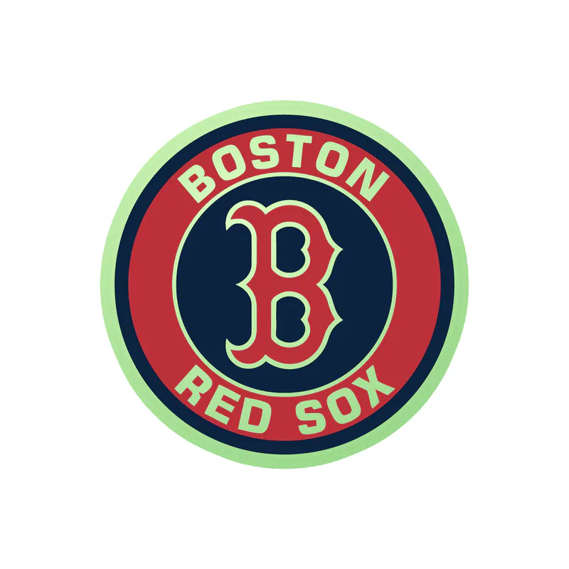 Boston Red Sox - Red And Blue Circle - Glow in the Dark Vinyl Sticker - Custom Size