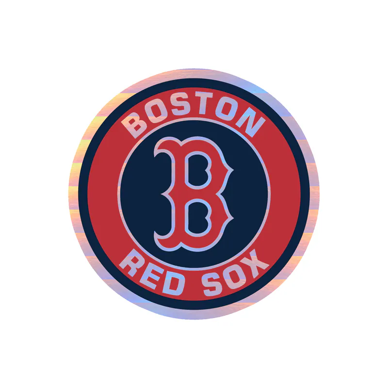 Boston Red Sox - Red And Blue Circle - Holographic Vinyl Sticker - Custom Size