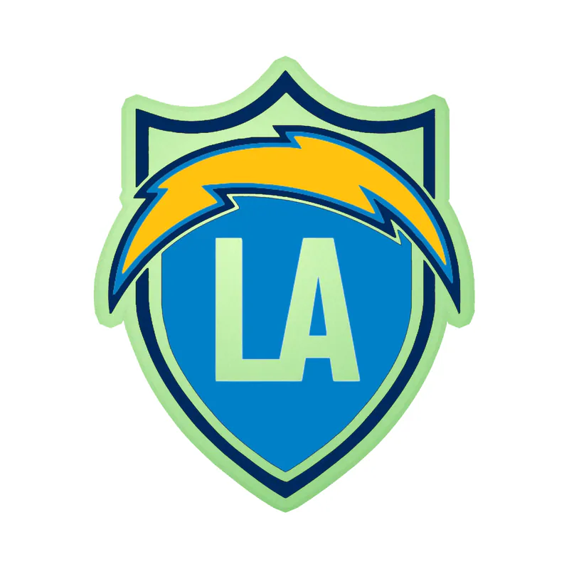 Los Angeles Chargers - Light Shield - Glow in the Dark Vinyl Sticker - Custom Size
