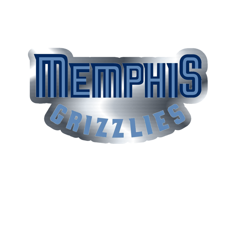 Memphis Grizzlies - Image 5 - Silver Chrome Vinyl Sticker - Custom Size