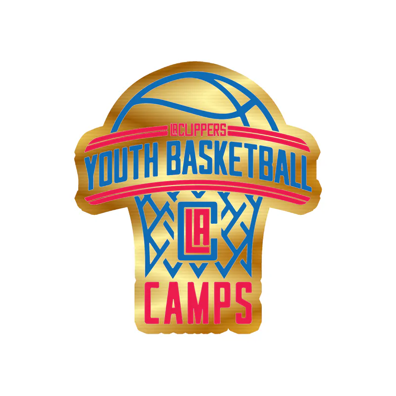Los Angeles Clippers - Youth Basketball Champs - Gold Chrome Vinyl Sticker - Custom Size