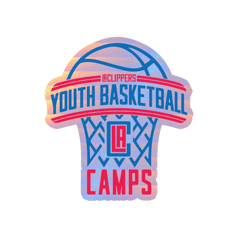 Los Angeles Clippers - Youth Basketball Champs - Holographic Vinyl Sticker - Custom Size