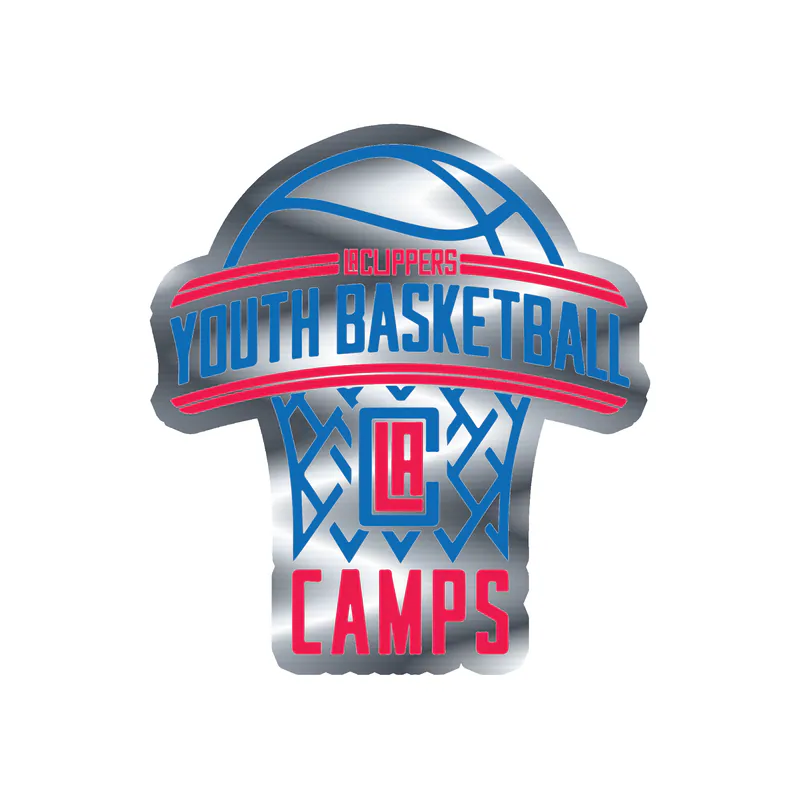 Los Angeles Clippers - Youth Basketball Champs - Silver Chrome Vinyl Sticker - Custom Size