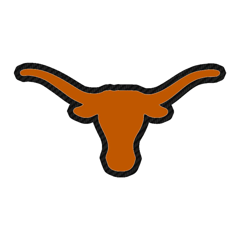 Texas Longhorns - Longhorn Head - Carbon Fiber Vinyl Sticker - Custom Size