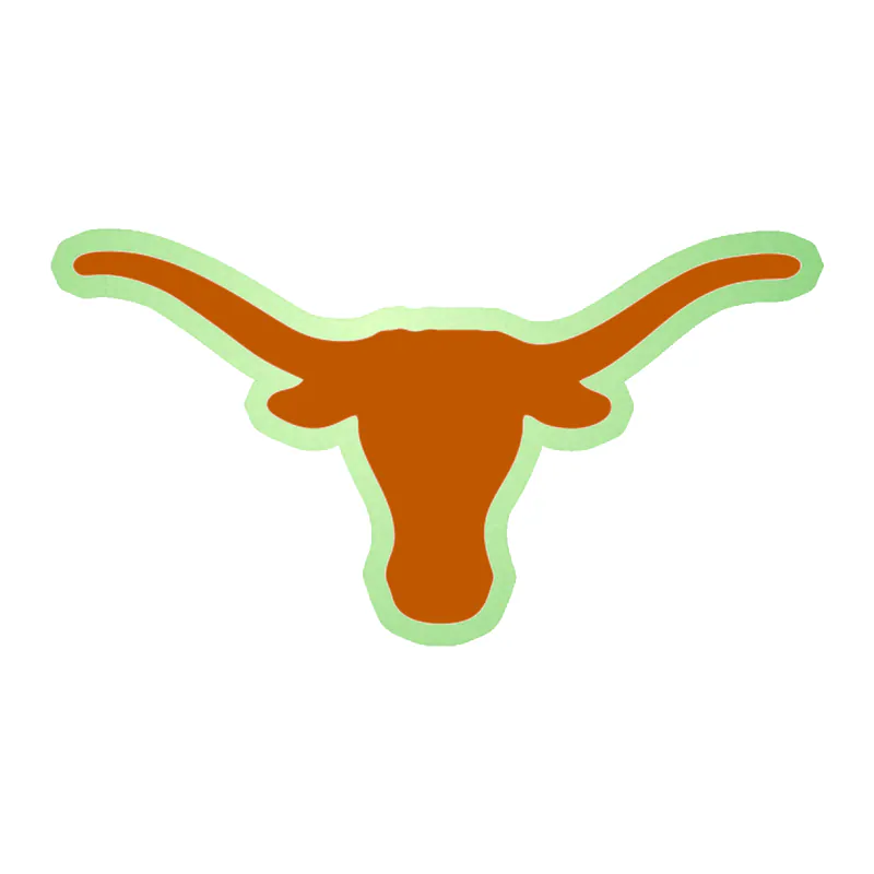Texas Longhorns - Longhorn Head - Glow in the Dark Vinyl Sticker - Custom Size