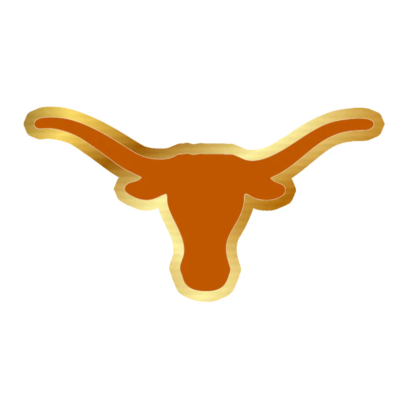 Texas Longhorns - Longhorn Head - Gold Chrome Vinyl Sticker - Custom Size