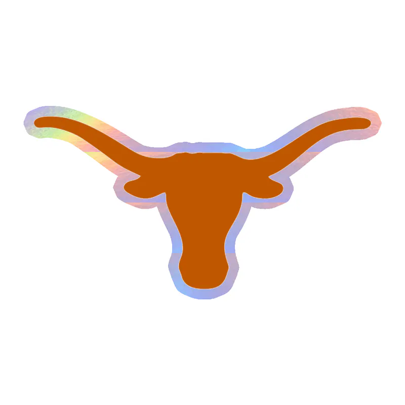 Texas Longhorns - Longhorn Head - Holographic Vinyl Sticker - Custom Size