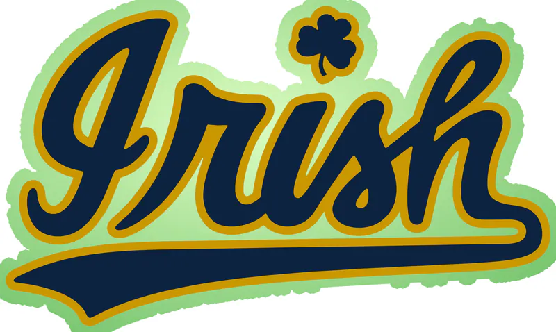 Notre Dame - Irish - Glow in the Dark Vinyl Sticker - Custom Size