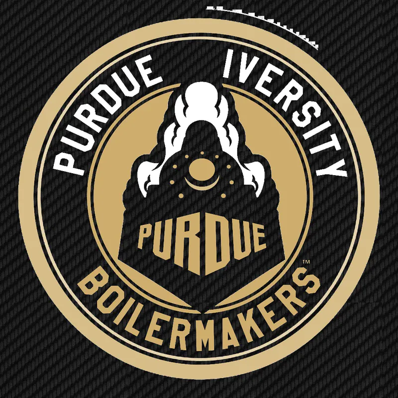 Purdue University Circle - Carbon Fiber Vinyl Sticker - Custom Size