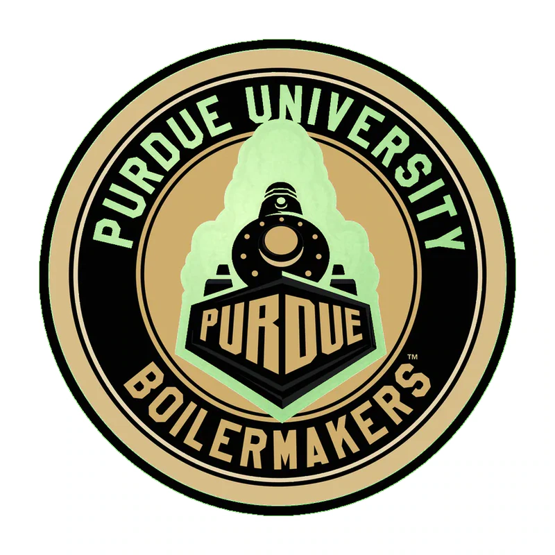 Purdue University Circle - Glow in the Dark Vinyl Sticker - Custom Size