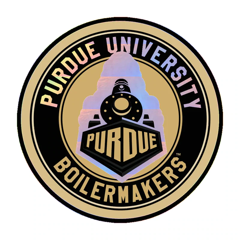 Purdue University Circle - Holographic Vinyl Sticker - Custom Size