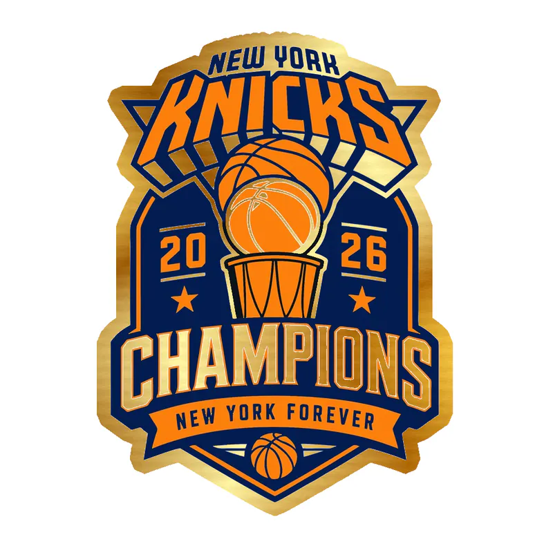 KNICKS CHAMPS 1 - Gold Chrome Vinyl Sticker - Custom Size