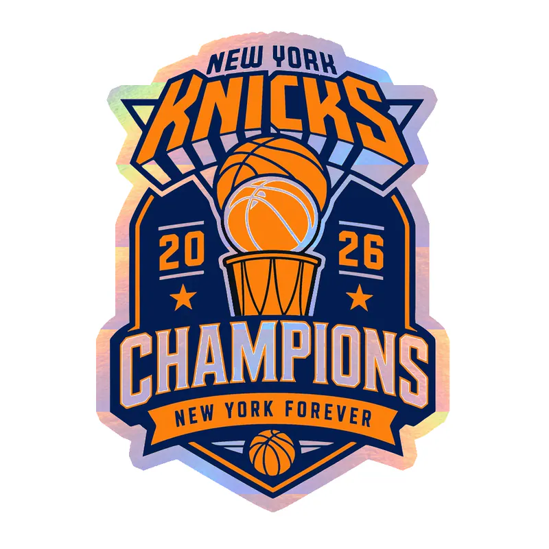 KNICKS CHAMPS 1 - Holographic Vinyl Sticker - Custom Size