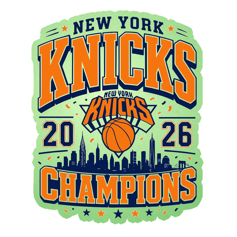 KNICKS CHAMPS 2 - Glow in the Dark Vinyl Sticker - Custom Size
