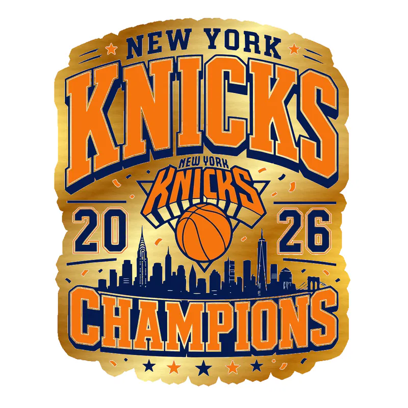 KNICKS CHAMPS 2 - Gold Chrome Vinyl Sticker - Custom Size