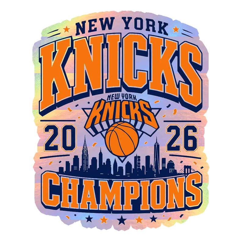 KNICKS CHAMPS 2 - Holographic Vinyl Sticker - Custom Size