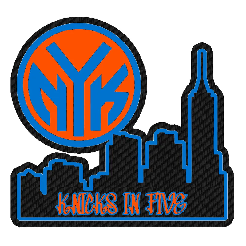 KNICKS CHAMPS 3 - Carbon Fiber Vinyl Sticker - Custom Size