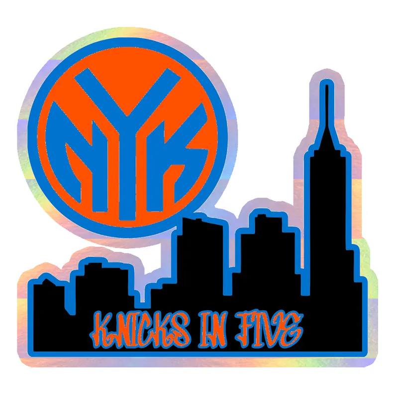 KNICKS CHAMPS 3 - Holographic Vinyl Sticker - Custom Size