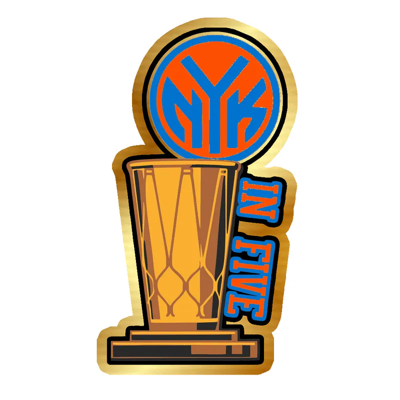 KNICKS CHAMPS 4 - Gold Chrome Vinyl Sticker - Custom Size