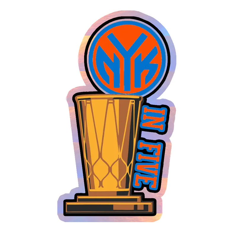 KNICKS CHAMPS 4 - Holographic Vinyl Sticker - Custom Size