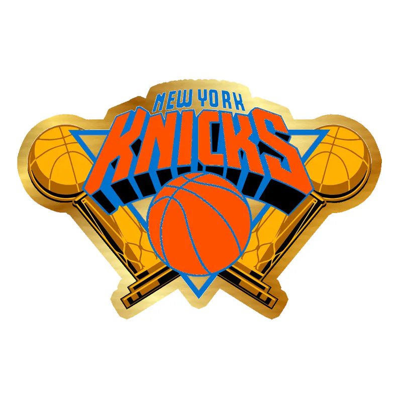 KNICKS CHAMPS 5 - Gold Chrome Vinyl Sticker - Custom Size