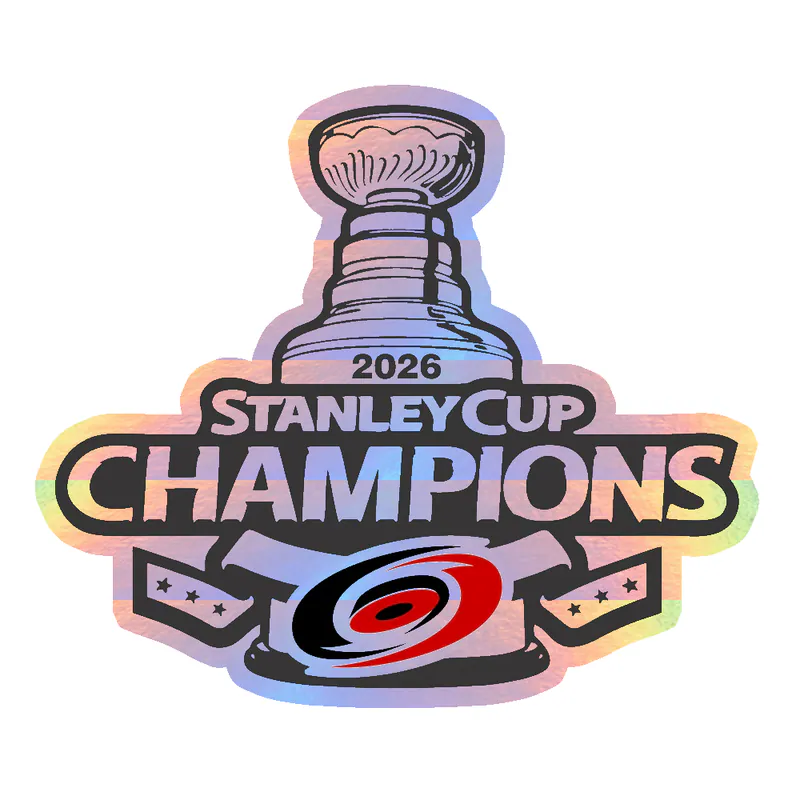 CAROLINA HURRICANES STANLEY CUP 1 - Holographic Vinyl Sticker - Custom Size