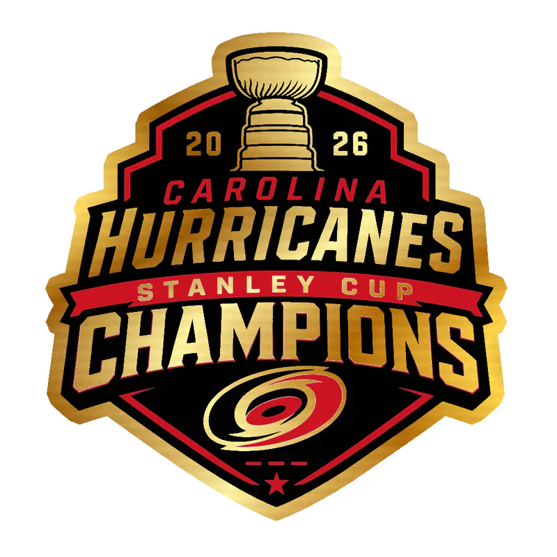 CAROLINA HURRICANES STANLEY CUP 2 - Gold Chrome Vinyl Sticker - Custom Size
