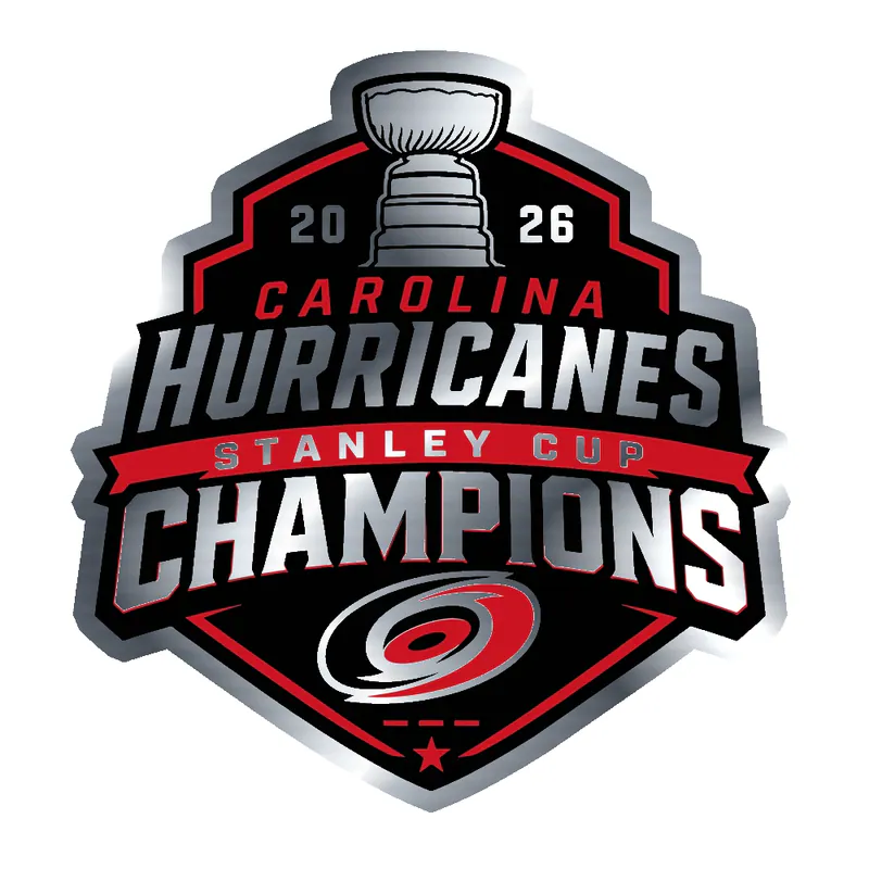 CAROLINA HURRICANES STANLEY CUP 2 - Silver Chrome Vinyl Sticker - Custom Size