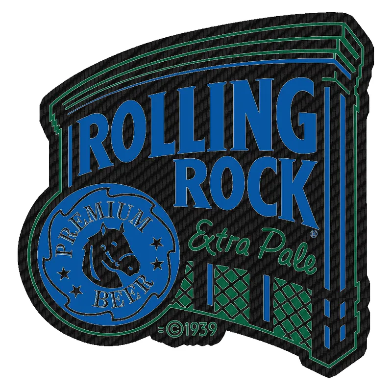 ROLLING ROCK 1 - Carbon Fiber Vinyl Sticker - Custom Size