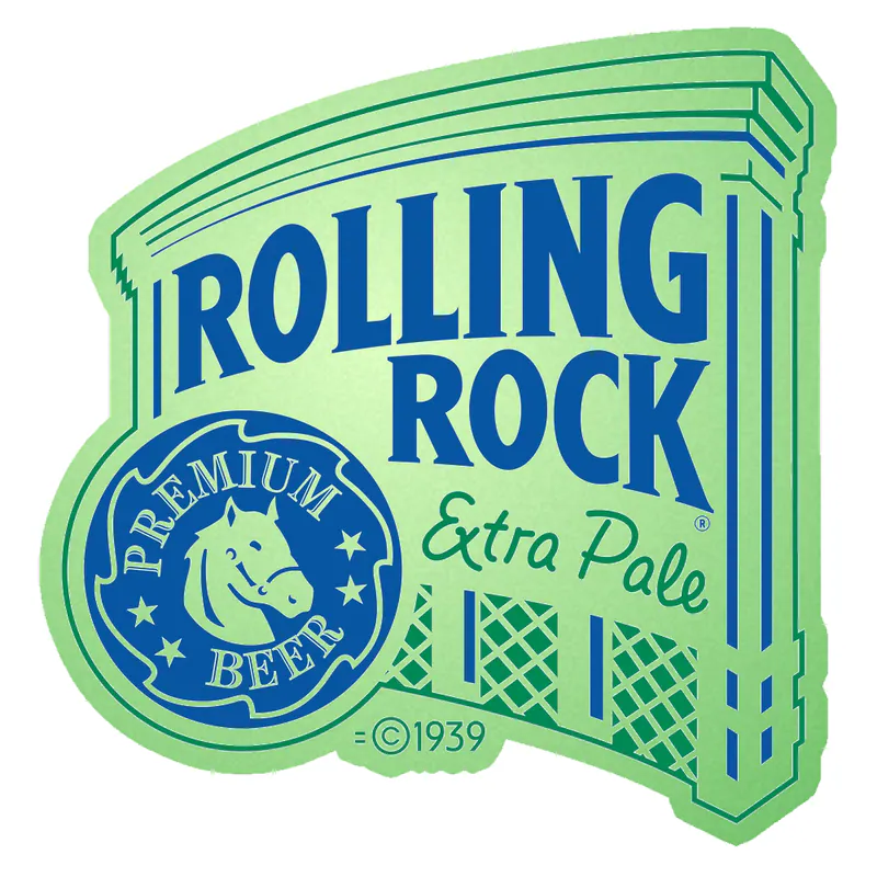 ROLLING ROCK 1 - Glow in the Dark Vinyl Sticker - Custom Size