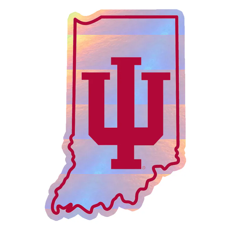 INDIANA HOOSIERS STATE - Holographic Vinyl Sticker - Custom Size