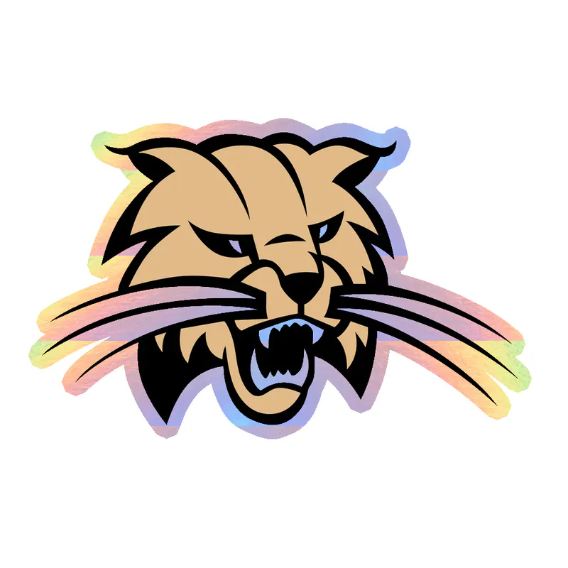 Ohio University Bobcat - Holographic Vinyl Sticker - Custom Size