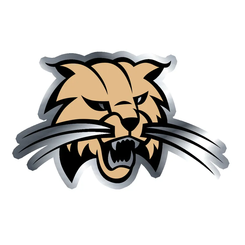 Ohio University Bobcat - Silver Chrome Vinyl Sticker - Custom Size