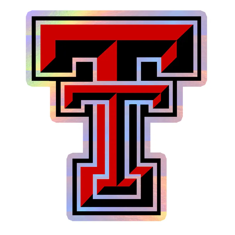 Texas Tech 1 - Holographic Vinyl Sticker - Custom Size