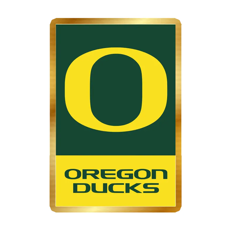 Oregon Ducks 1 - Gold Chrome Vinyl Sticker - Custom Size