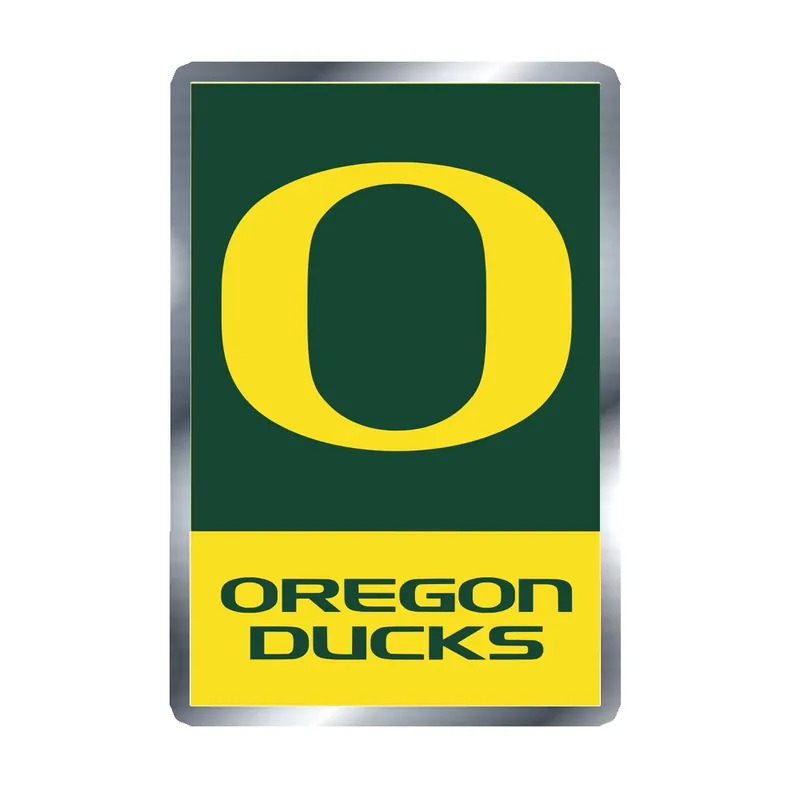 Oregon Ducks 1 - Silver Chrome Vinyl Sticker - Custom Size