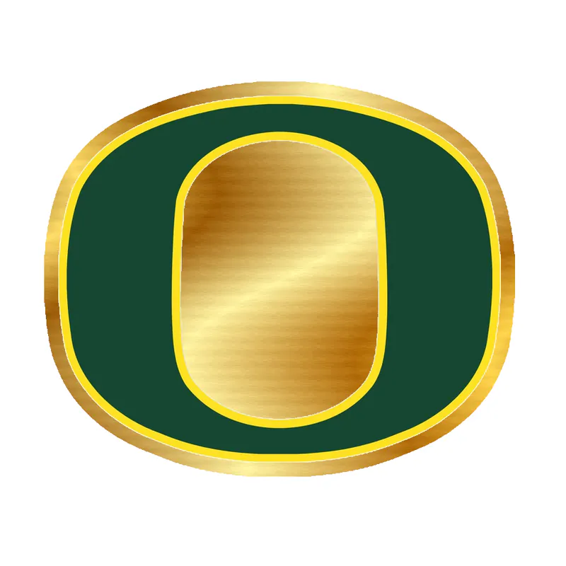 Oregon O - Gold Chrome Vinyl Sticker - Custom Size