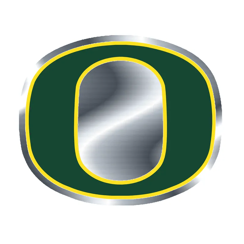 Oregon O - Silver Chrome Vinyl Sticker - Custom Size