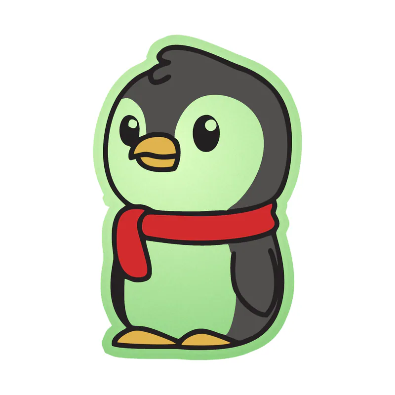 Penguin - Glow in the Dark Vinyl Sticker - Custom Size