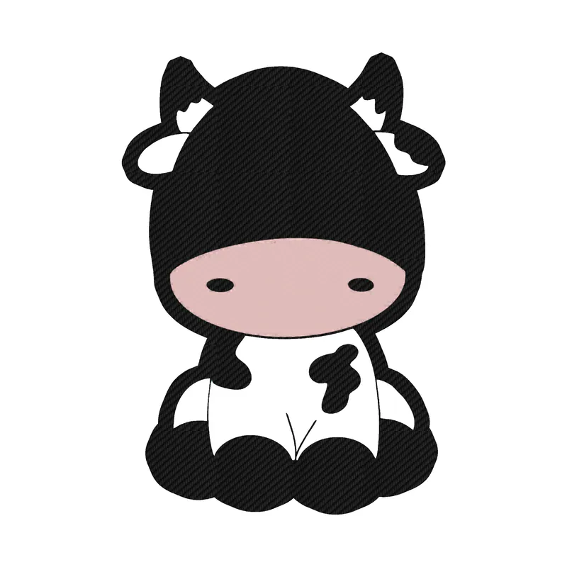 Cow Sitting - Carbon Fiber Vinyl Sticker - Custom Size
