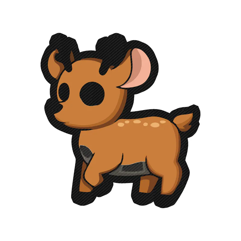 Reindeer - Carbon Fiber Vinyl Sticker - Custom Size