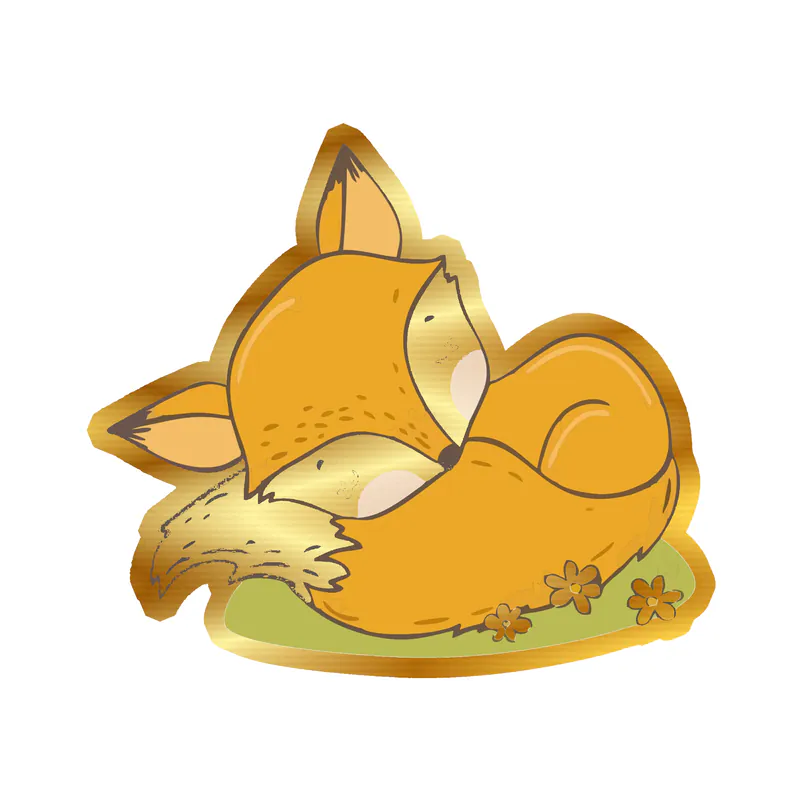 Fox - Gold Chrome Vinyl Sticker - Custom Size