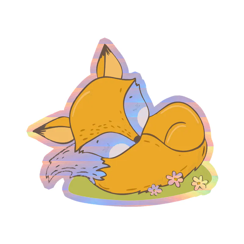 Fox - Holographic Vinyl Sticker - Custom Size