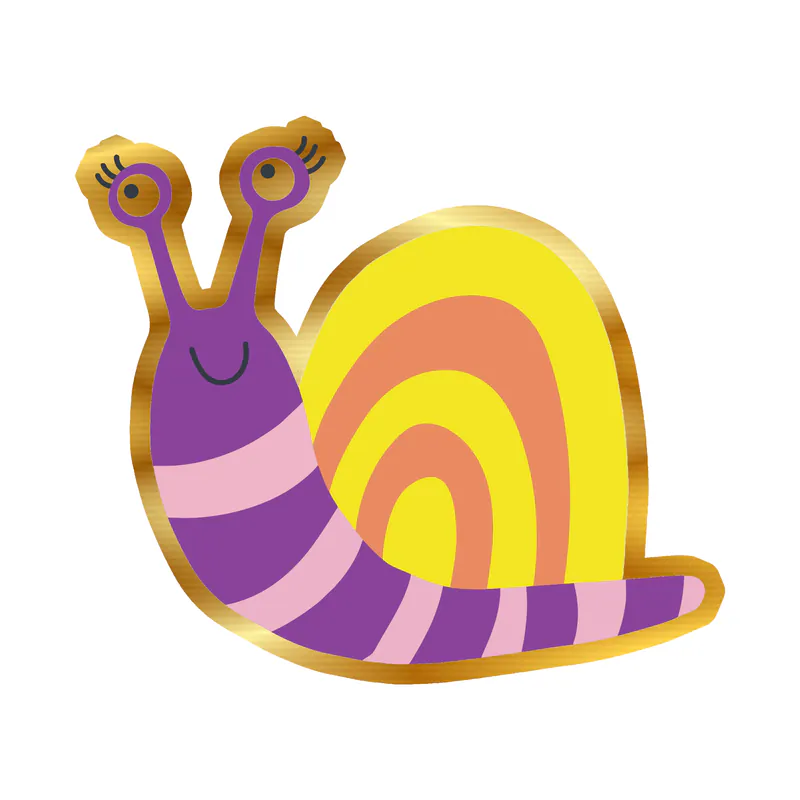 Snail - Gold Chrome Vinyl Sticker - Custom Size