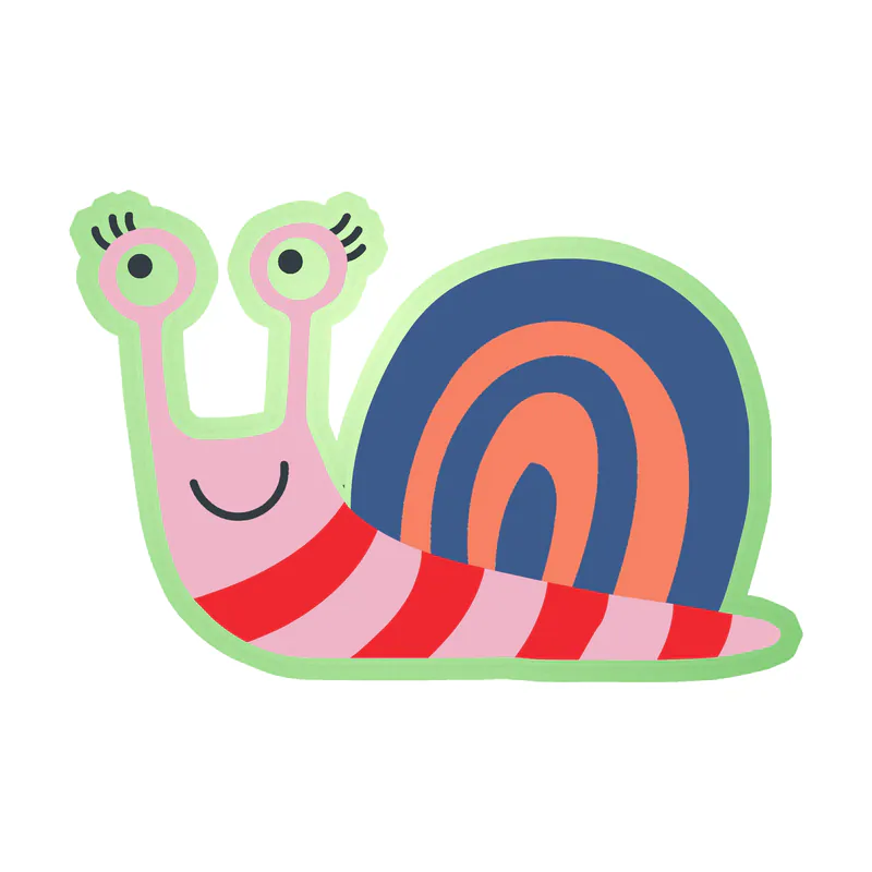 Snail - Glow in the Dark Vinyl Sticker - Custom Size