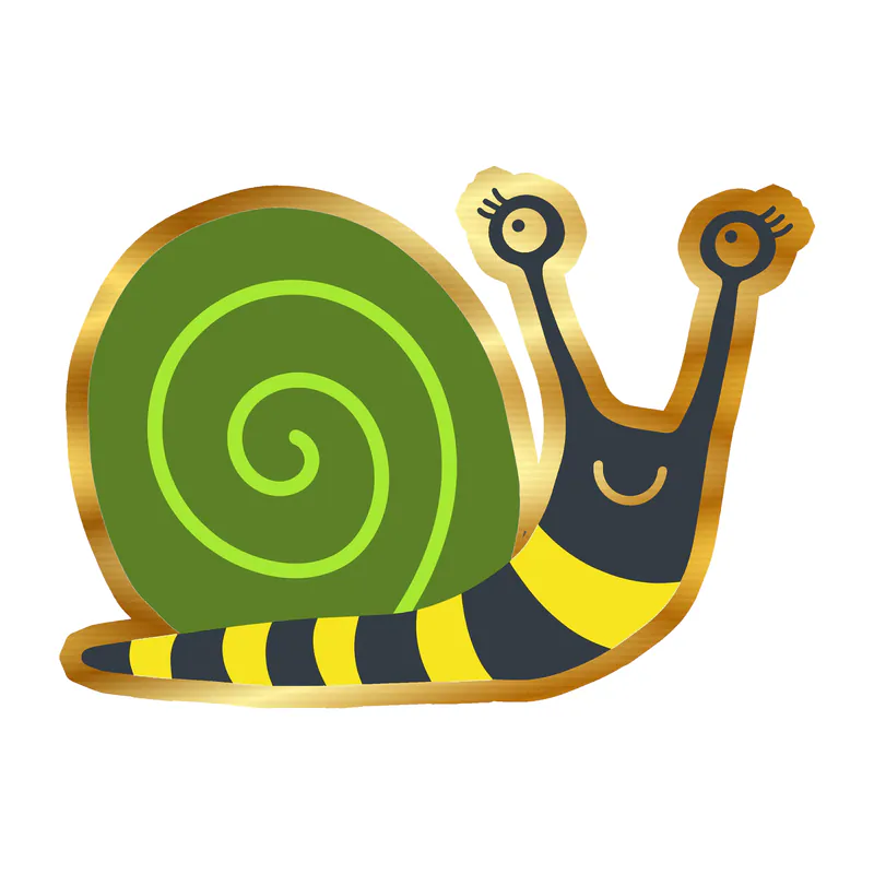 Snail - Gold Chrome Vinyl Sticker - Custom Size