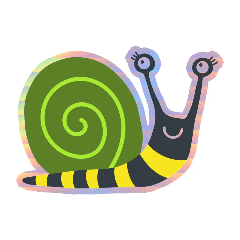 Snail - Holographic Vinyl Sticker - Custom Size
